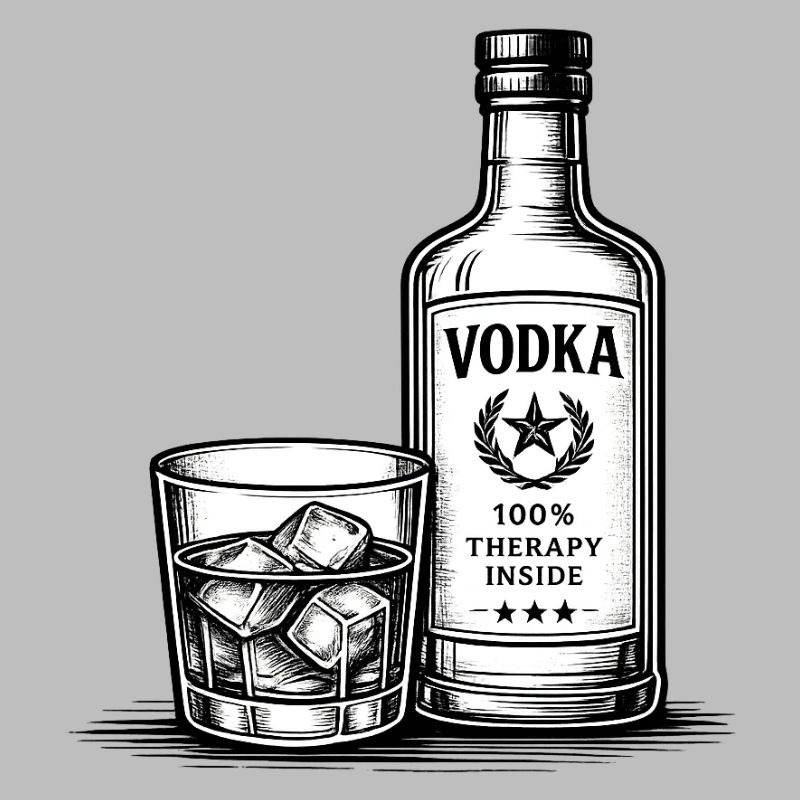 Monochrome Vodka Sketch Bottle