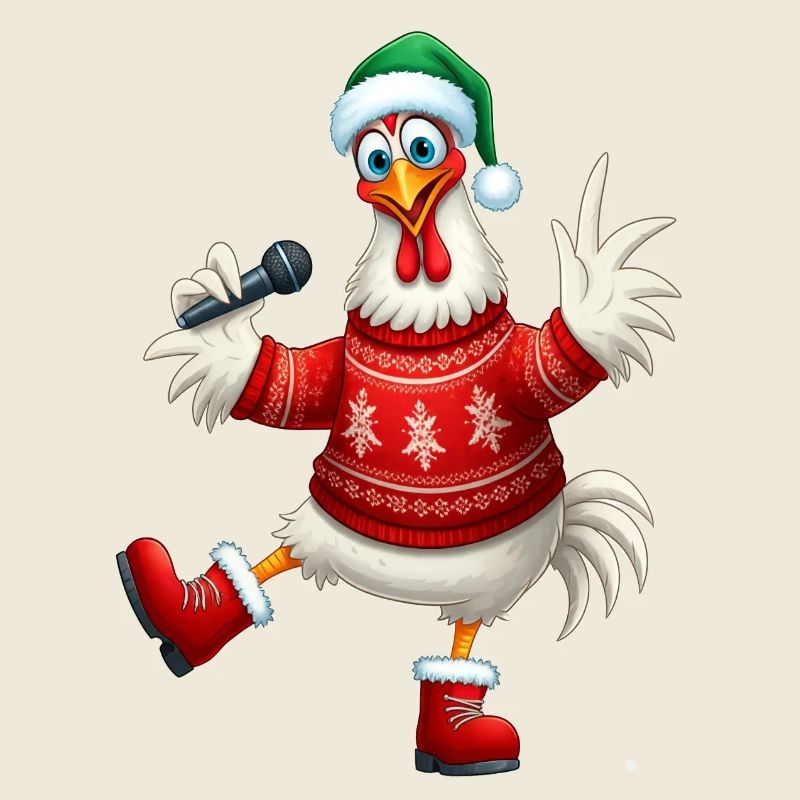 Pull de poule chantante de vacances