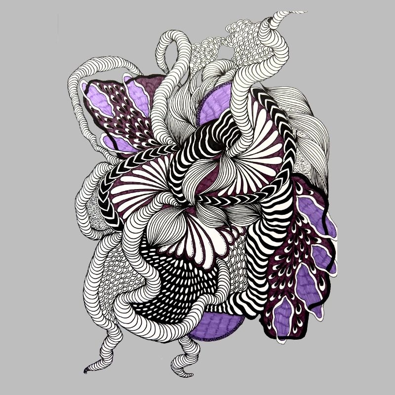Op Art Purple Spiral Pattern