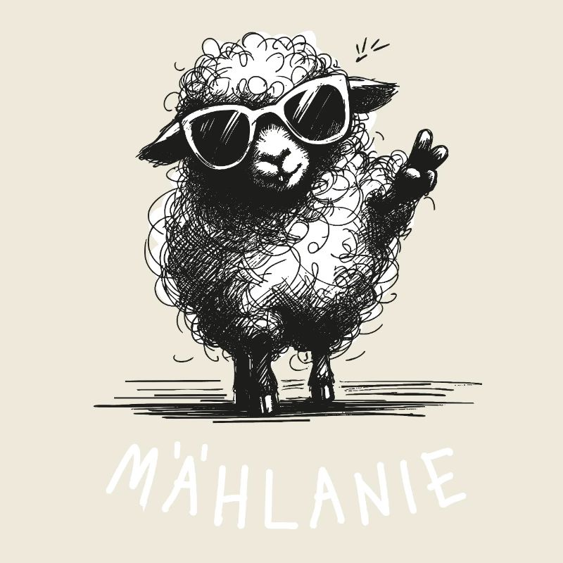 Mählanie – Funny pun with sheep Melanie