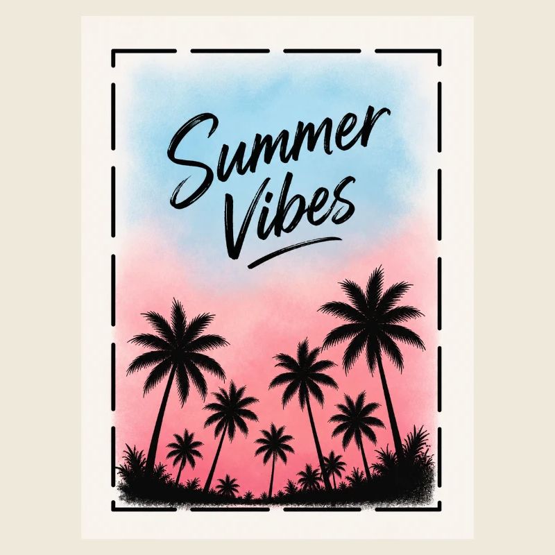 Summer Vibes Retro Palmen Design