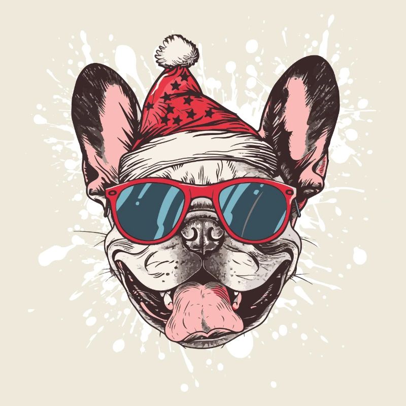 Buldog Français Chien Noël Drôle