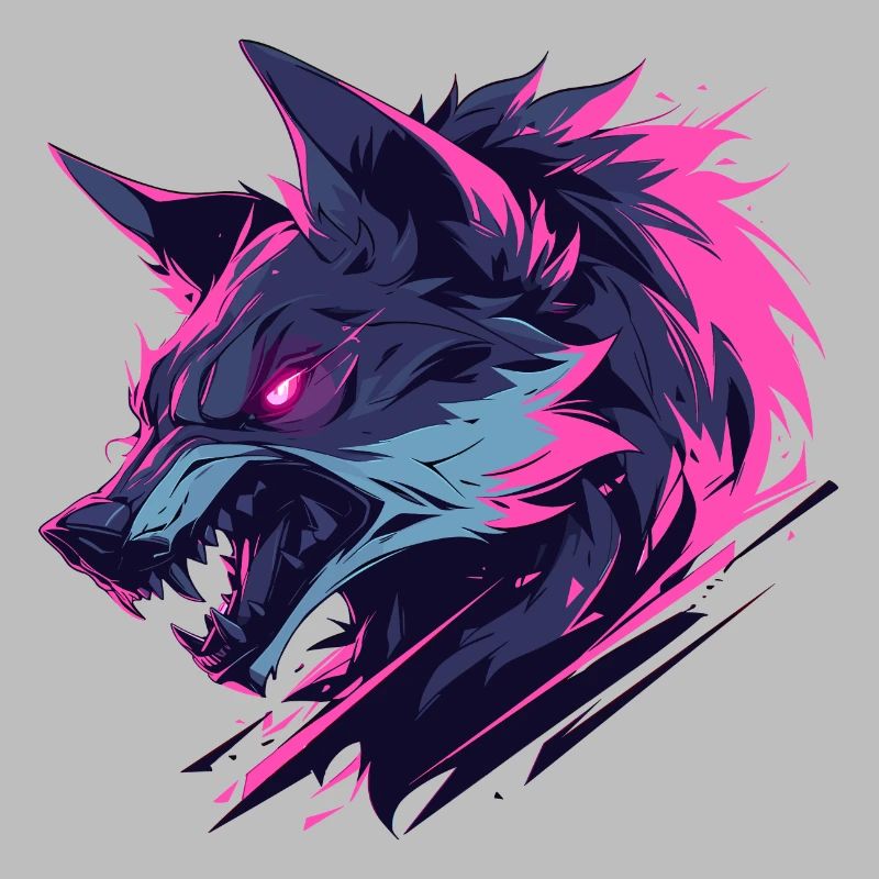 Brightly Colored Ferocious Wolf