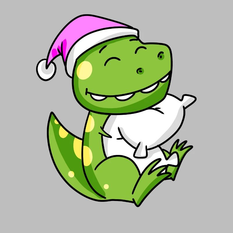 Dinosaur with pillow and sleeping cap
