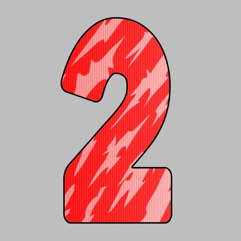 Nummer 2 Rot Muster