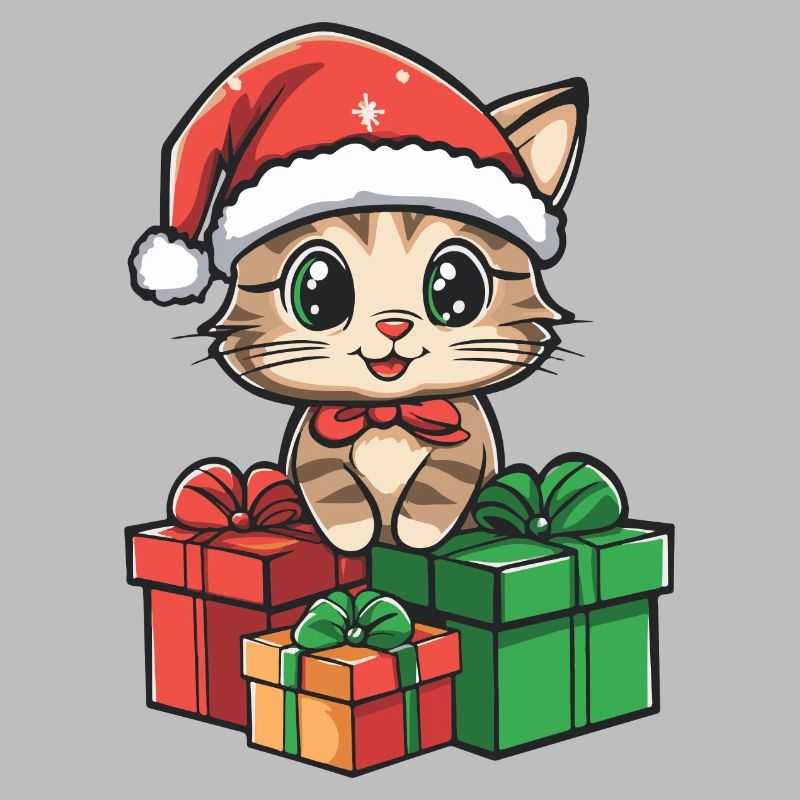 Cadeaux de bande dessinée de Noël pour chats