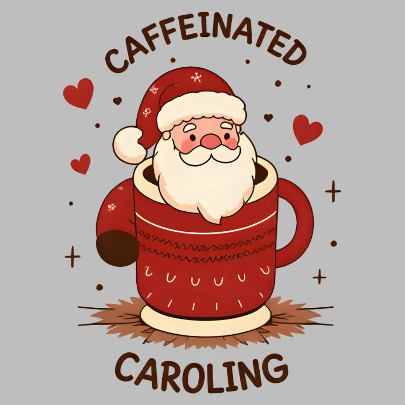 Süßer Kaffeetrinkender Weihnachtsmann