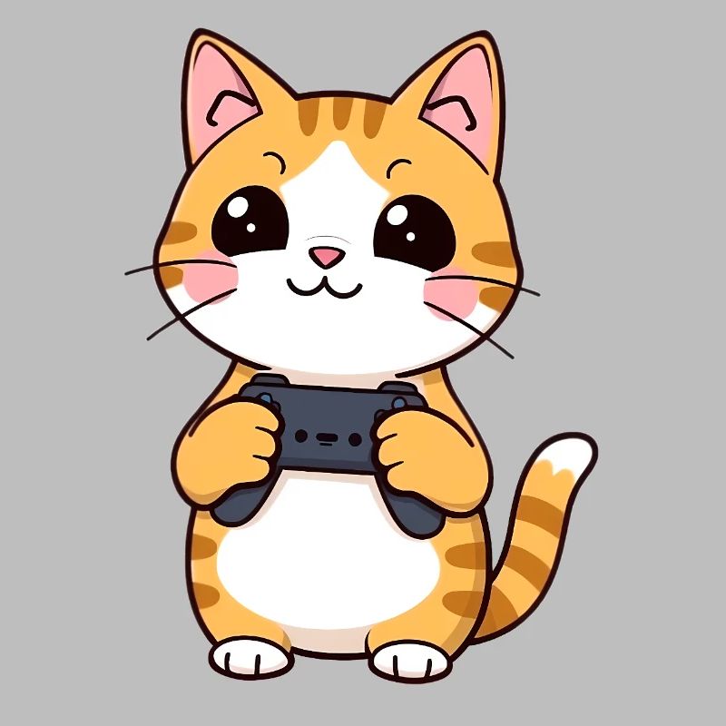 Gaming Katze mit Controller