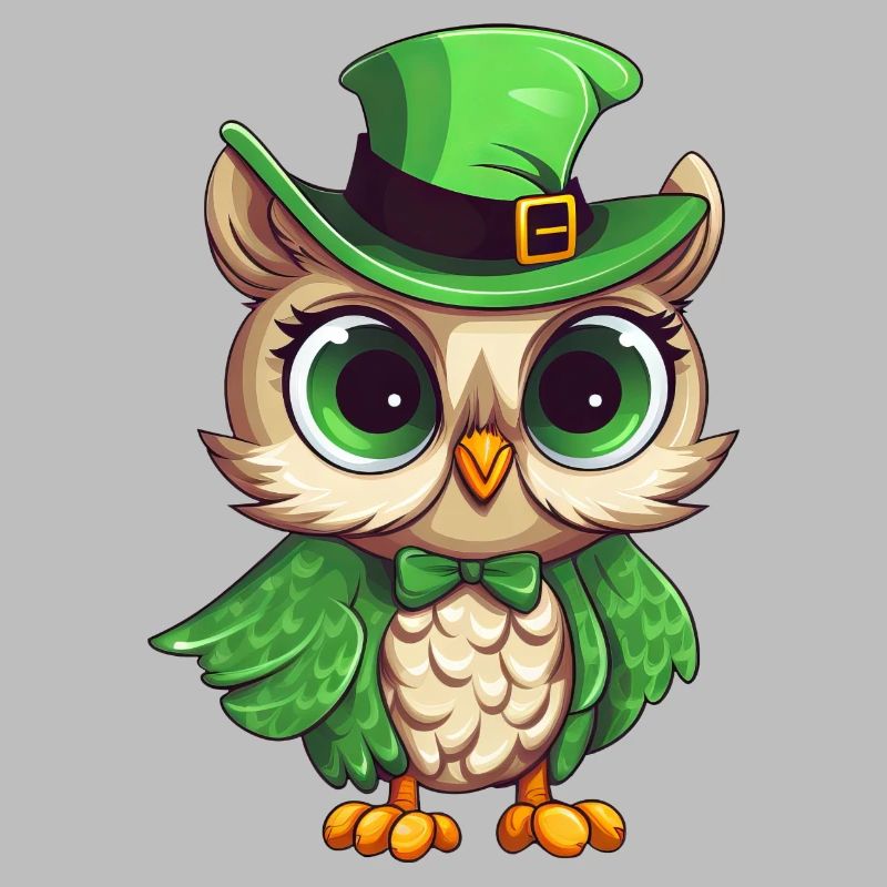 Conception de la Saint-Patrick de hibou comique mignon