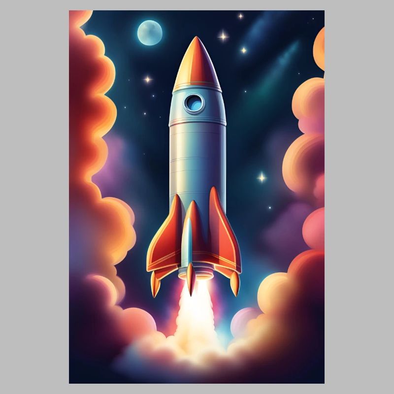 Fusée volant dans l’espace