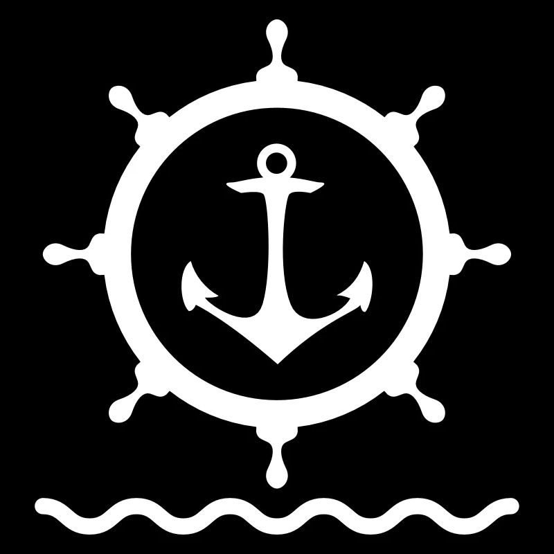 Ancrer le port Kaptän de roue axe eau mer