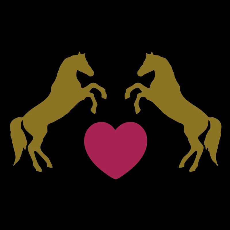 Zwei wilde Pferde mit Herz