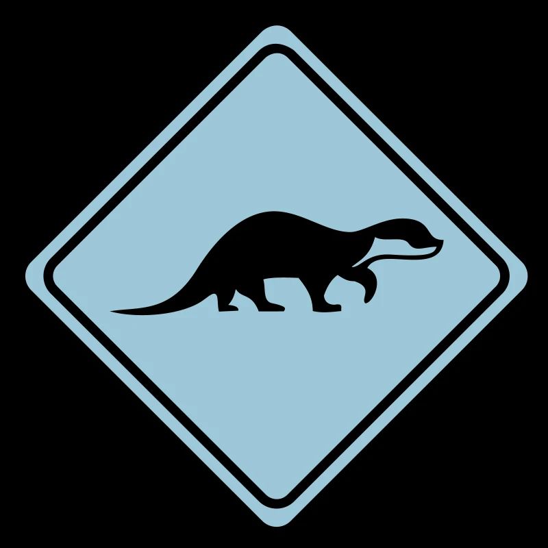 Warning otter - 1 color vector
