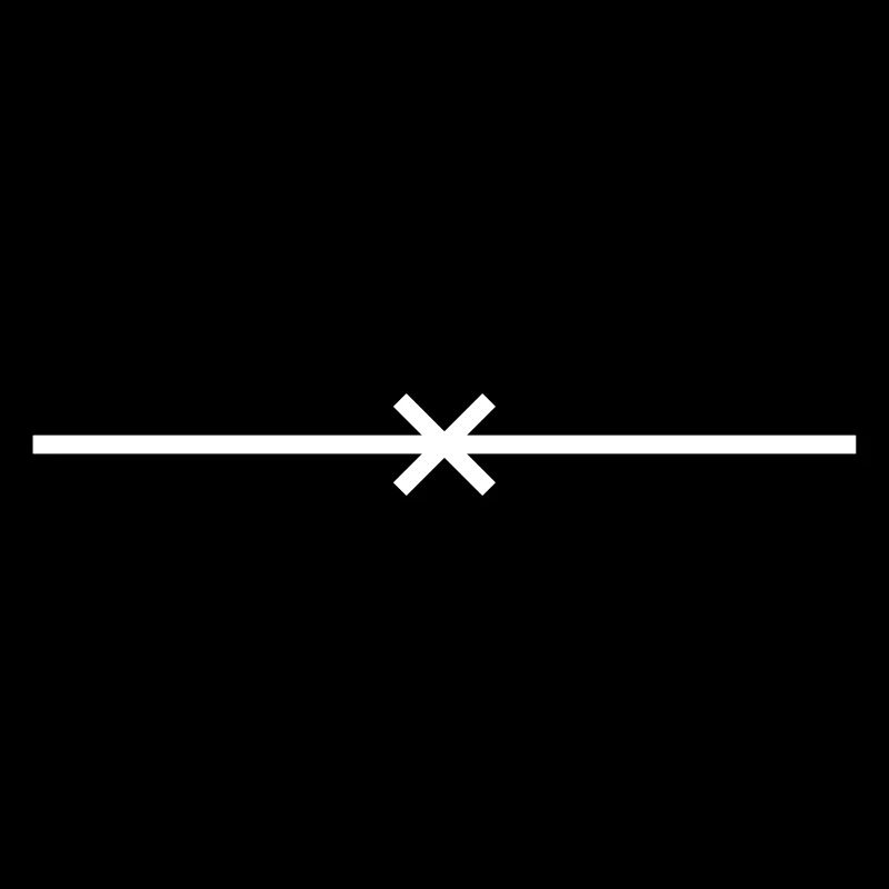 Linie mit Kreuz Unterstrich