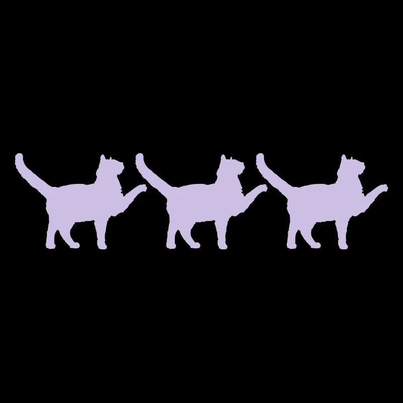 3 Cats Silhouettes Three Friends Team Crew Group