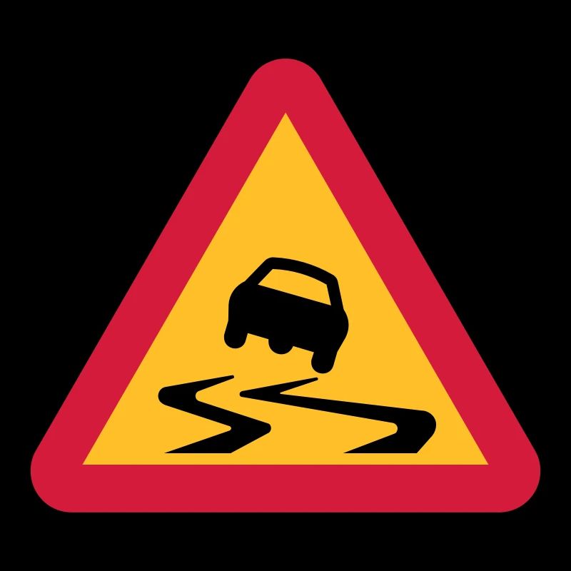 Rutsch-Auto-Warnschild