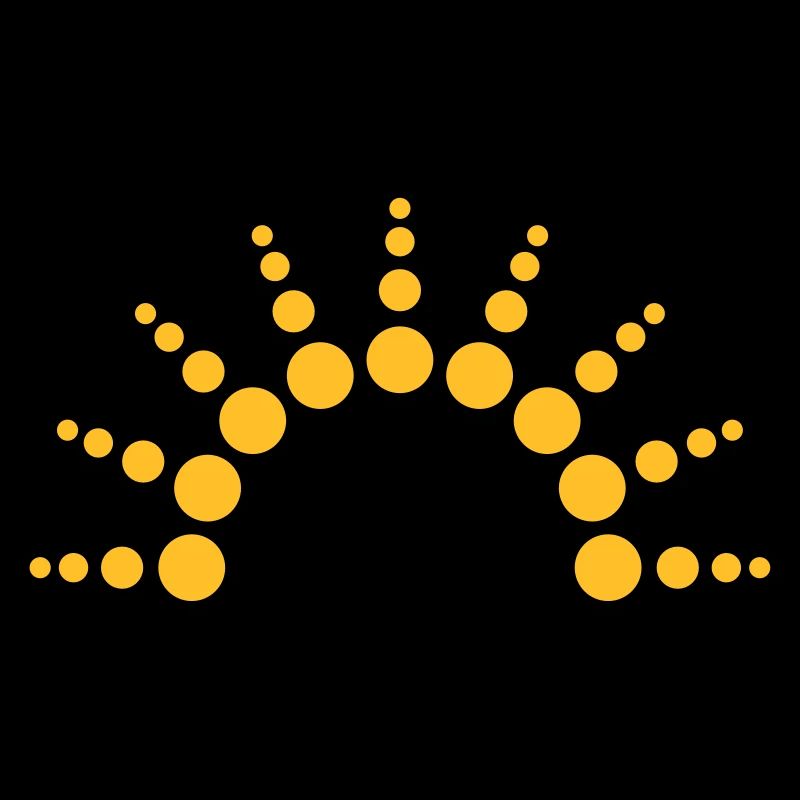 Half-circle circles points Sun logo