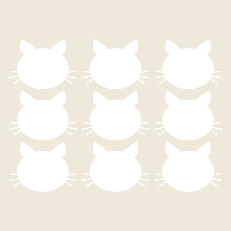 Viele Katzen Muster 9 Freunde Team Crew Köpfe Spaß