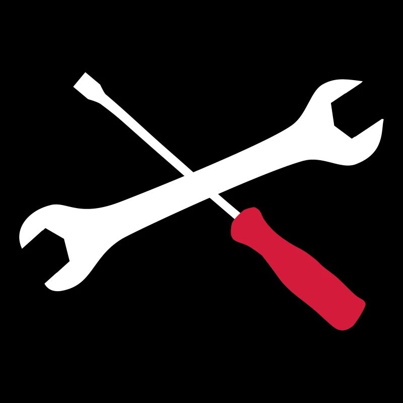 Wrench and screwdriver crossed