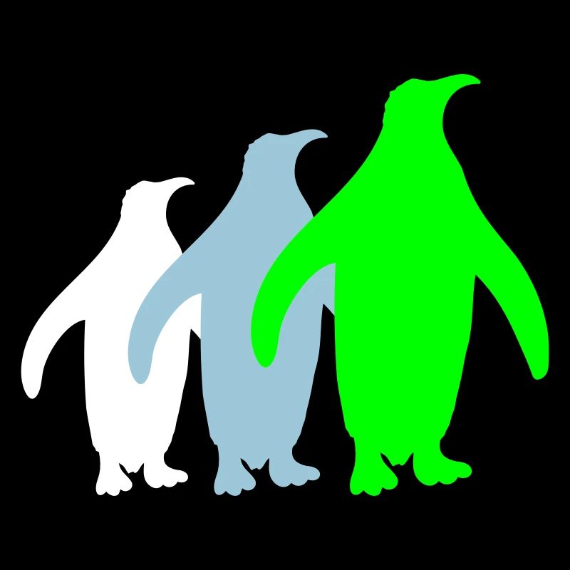 3 Silhouettes de pingouins Trois amis Équipe Rangée