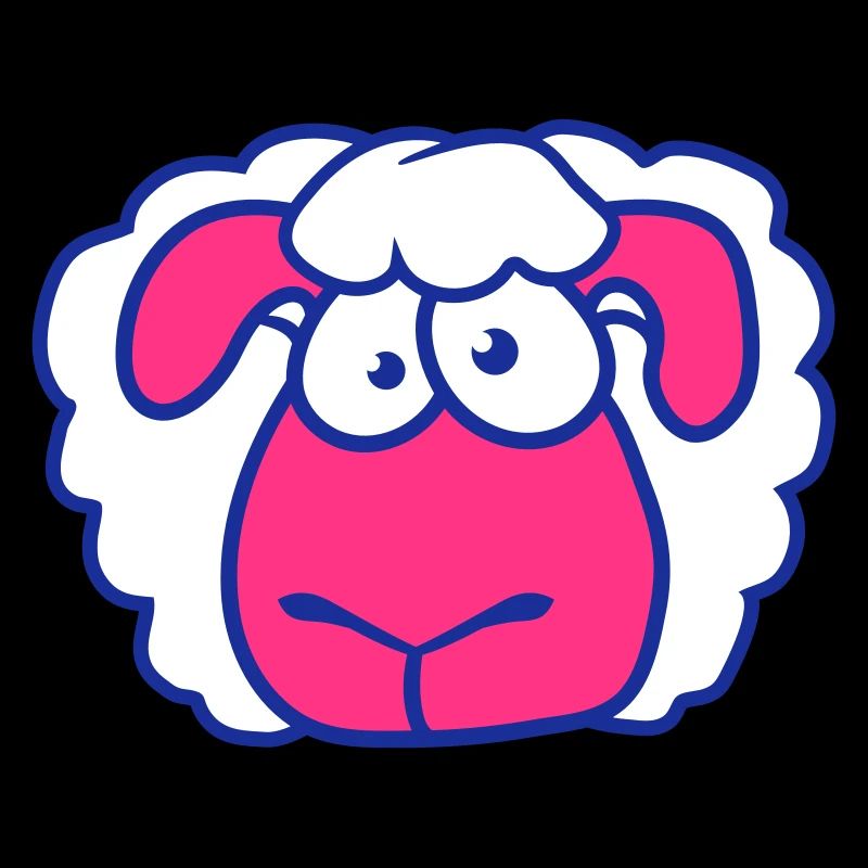 Dummes Schaf Gesicht Kopf Lustig Ängstlich Cool