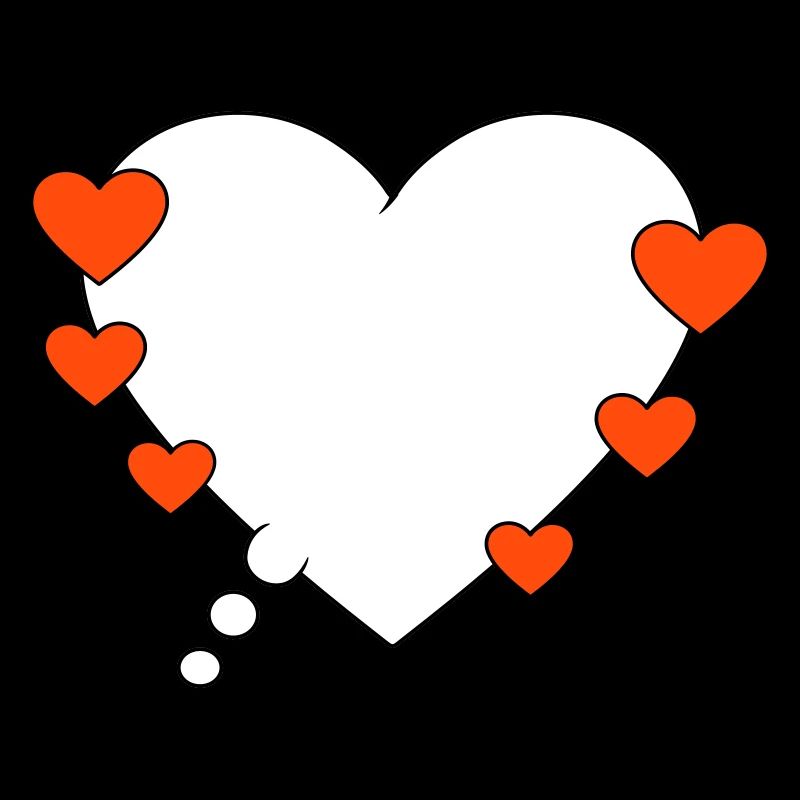 Thought bubble with hearts