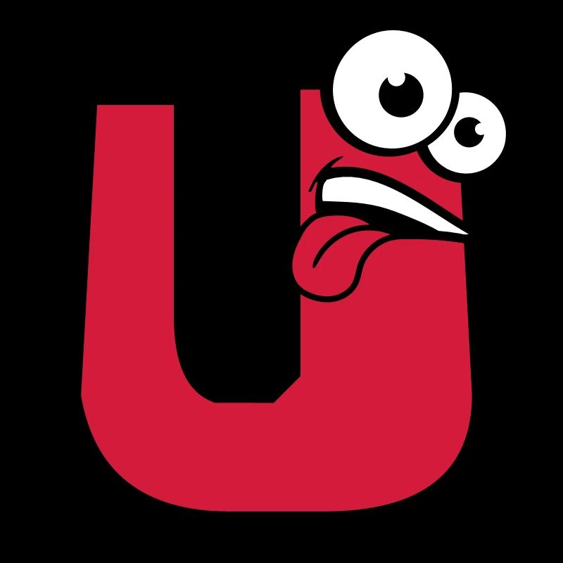 U letter name write cartoon comic face l