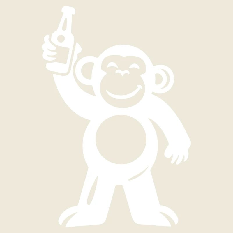Monkey With Beer Funny Party
