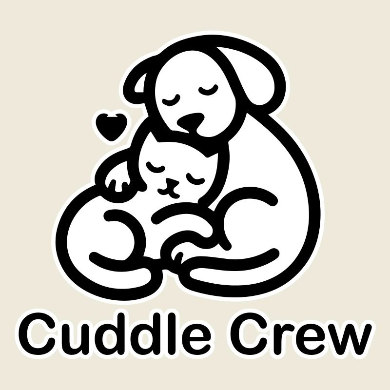 Cat & Dog Cuddling - Cuddle Crew Design