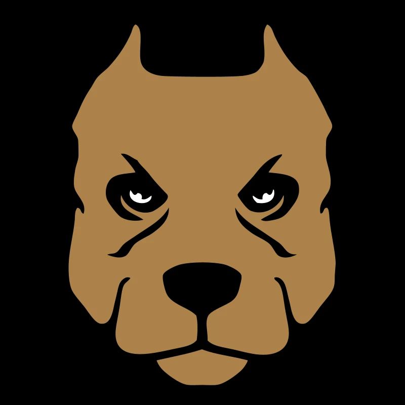 American Pit Bull Terrier dog head drawing