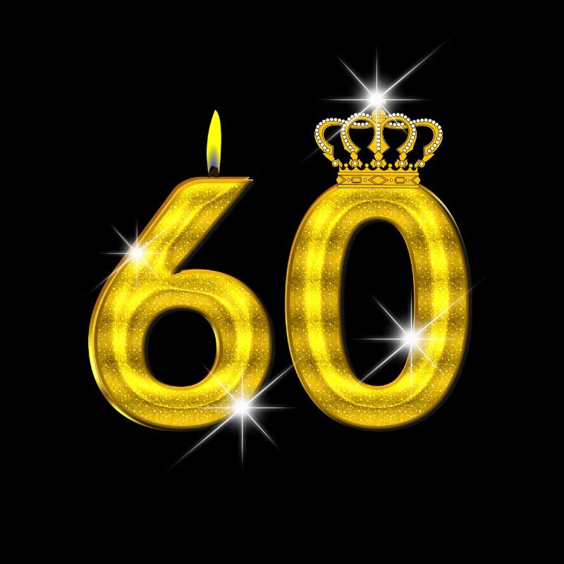 bougie d’anniversaire 60 - Crown - - or