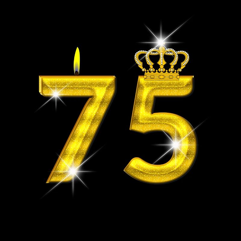 bougie d’anniversaire 75 - Crown - - or