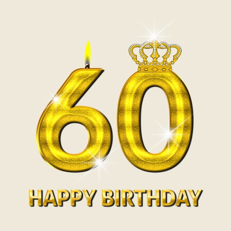 60 - or numéro joyeux anniversaire - anniversaire-