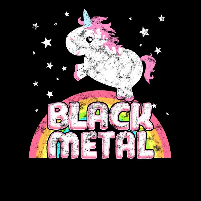 Cooles Ironisches Black Metal Musik Einhorn