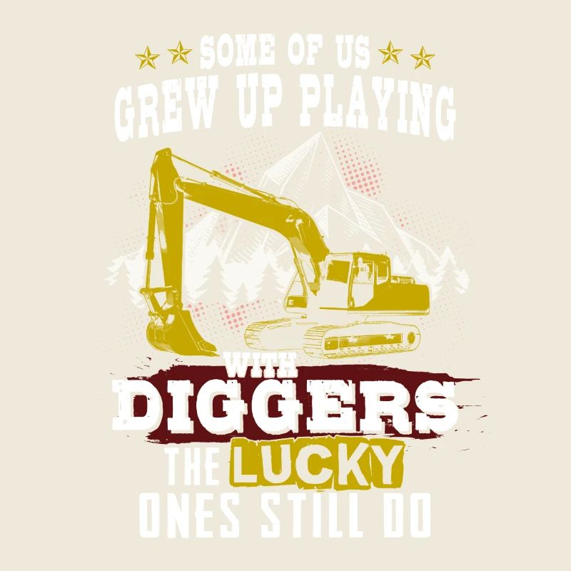 Bauarbeiter T-Shirt · Baustelle · Bagger · Kran