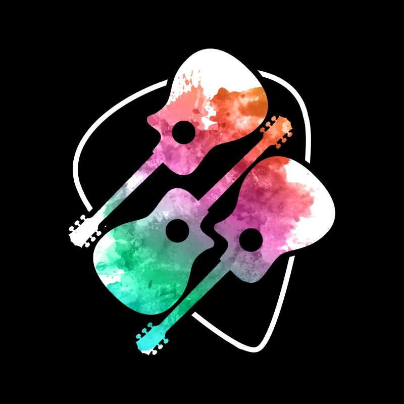 3 guitares colorées