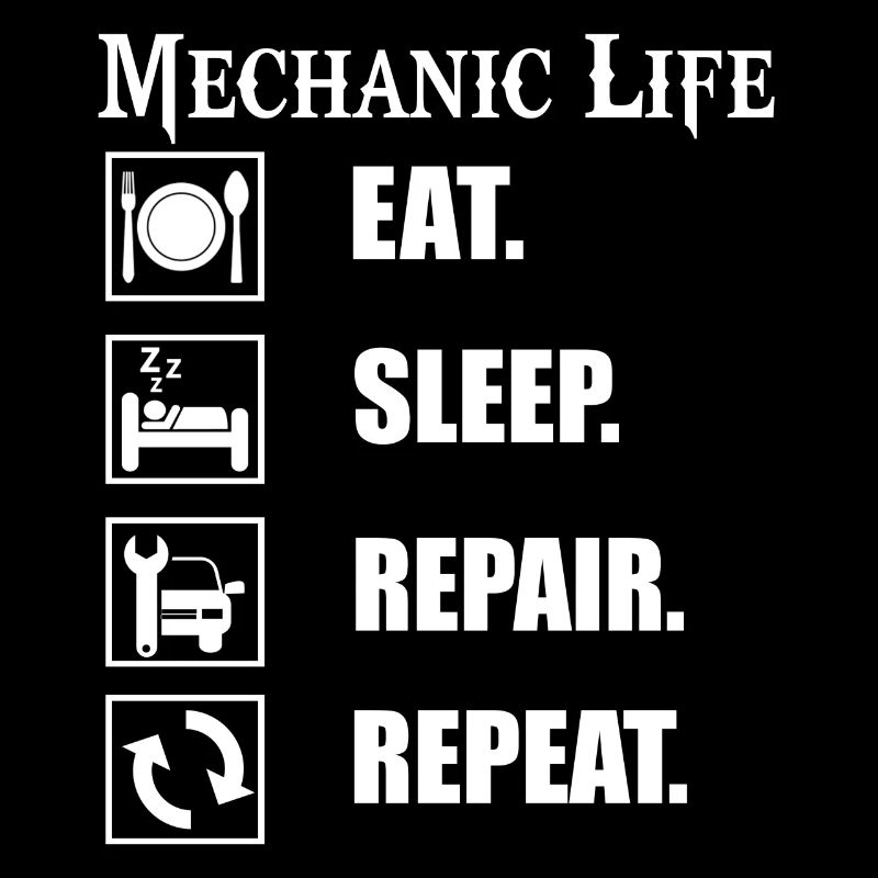 Das Leben als Mechaniker ist hart! Witziges Design