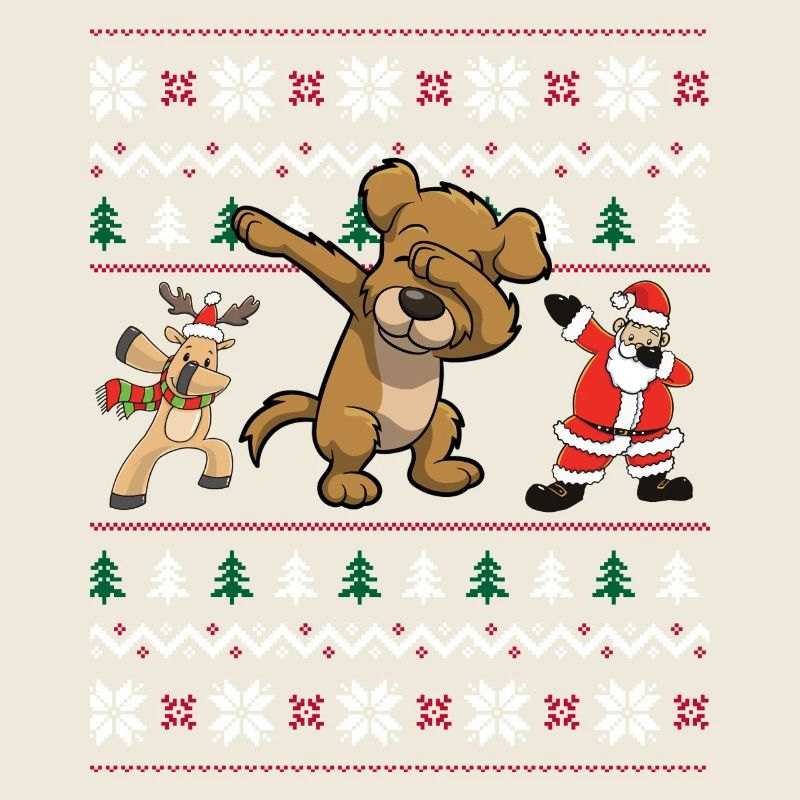 Pull laid chien cadeau de Noël Dab