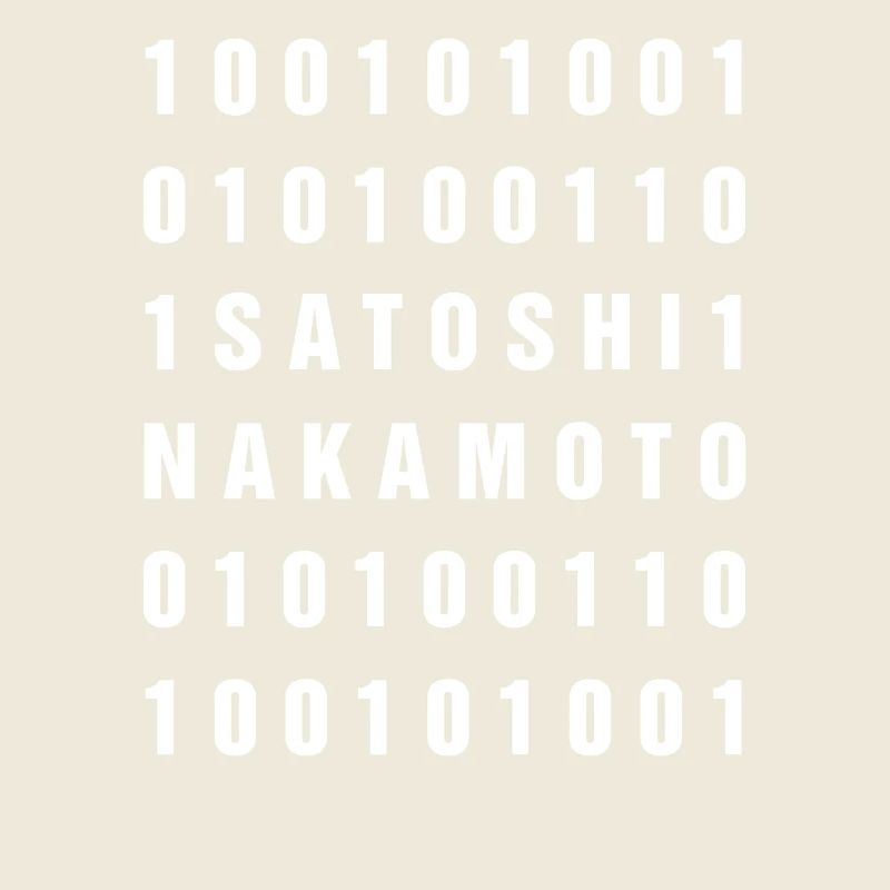 Binary 100101001 Satoshi Nakamoto Bitcoin