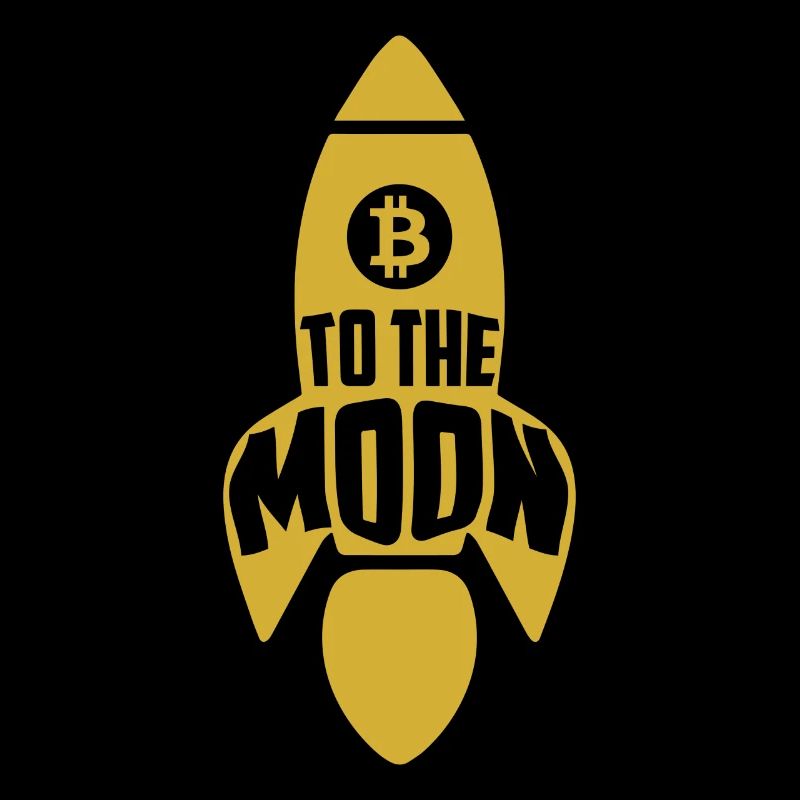 Bitcoin To The Moon Rocket Lustige digitale Münzliebe