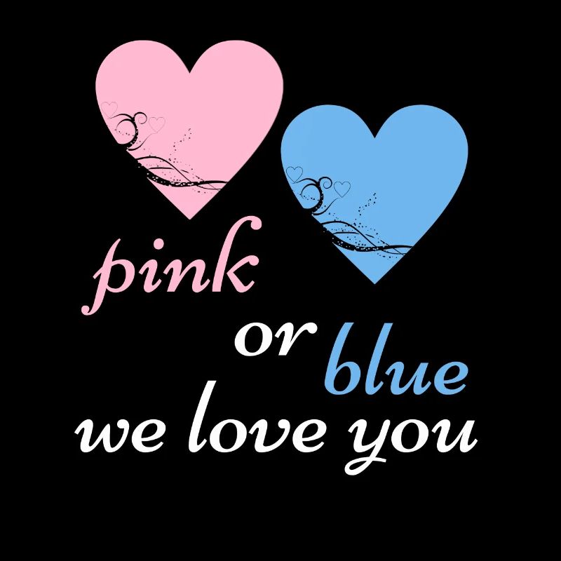 Rose ou bleu nous aimons la grossesse de naissance de bébé