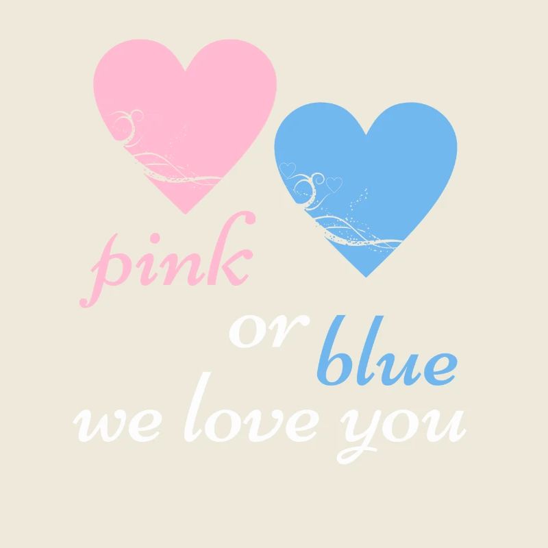 Rose ou bleu nous aimons la grossesse de naissance de bébé