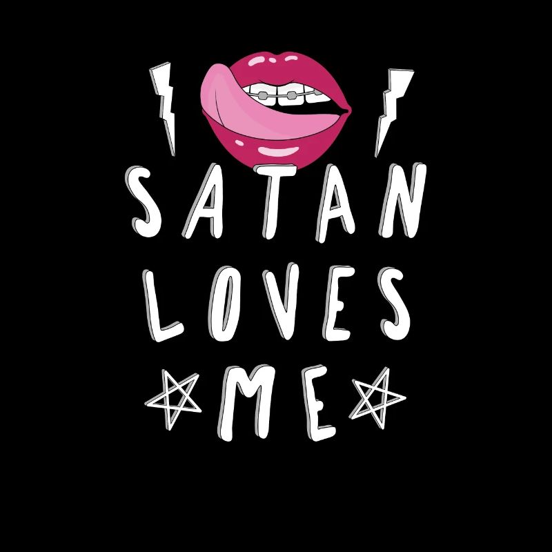 Satanic Lips Satan m'aime Pentagram athée