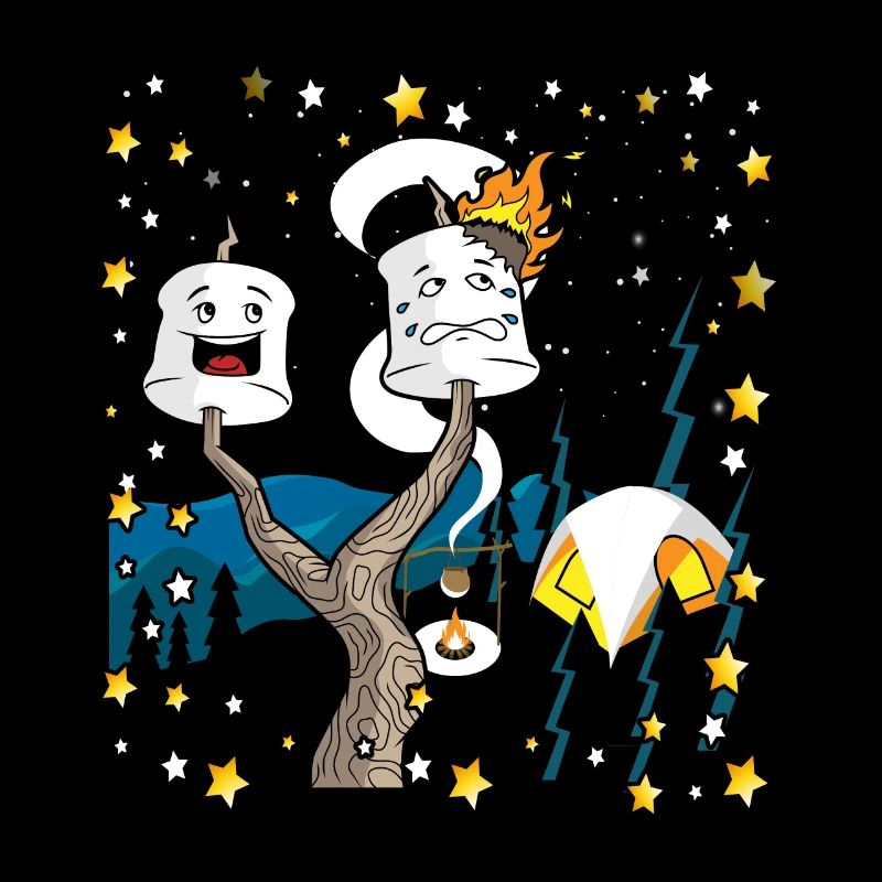Happy Camper Marshmallow Campfire Gift Shirt