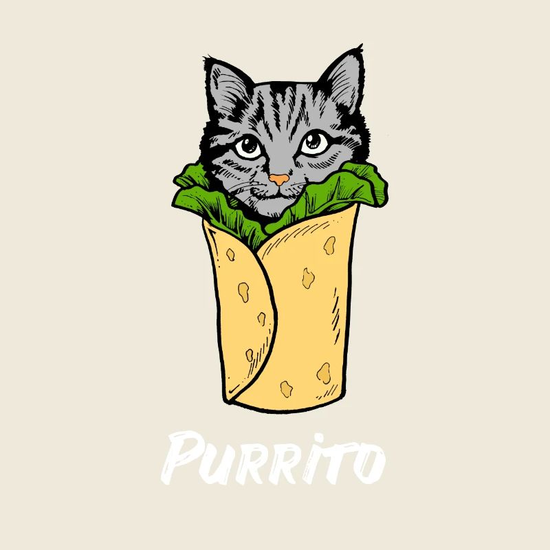Amant de chat d'amoureux de chat de chat de Burrito Meow