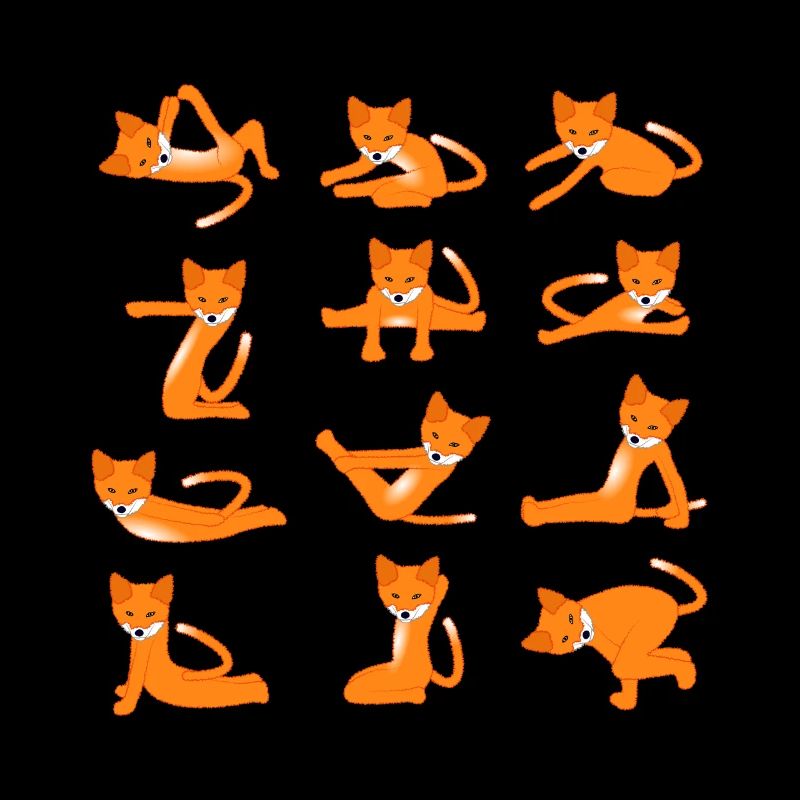 Foxes doing yoga