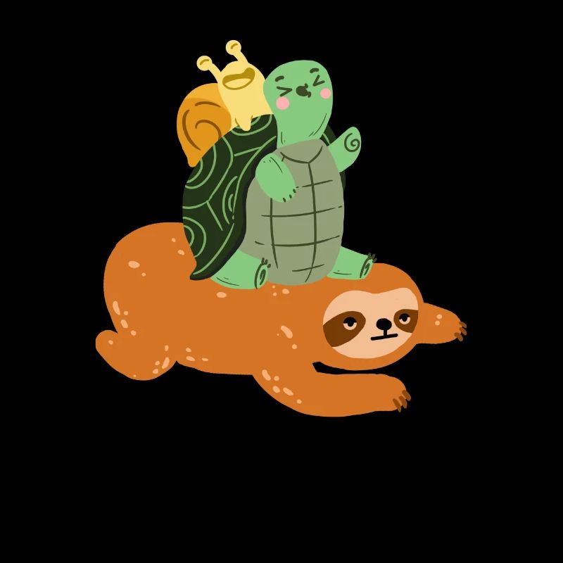 Funny turtle sloth snail - gift