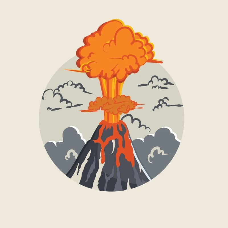 Erupting volcano