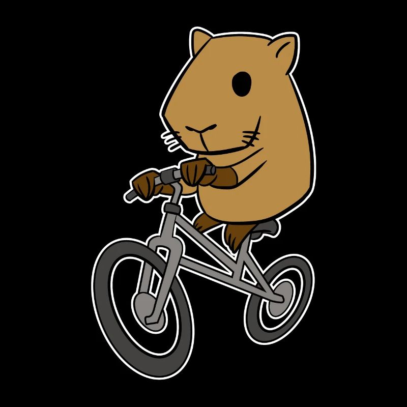 Capybara Riding Bicycle Funny Rodent Animal