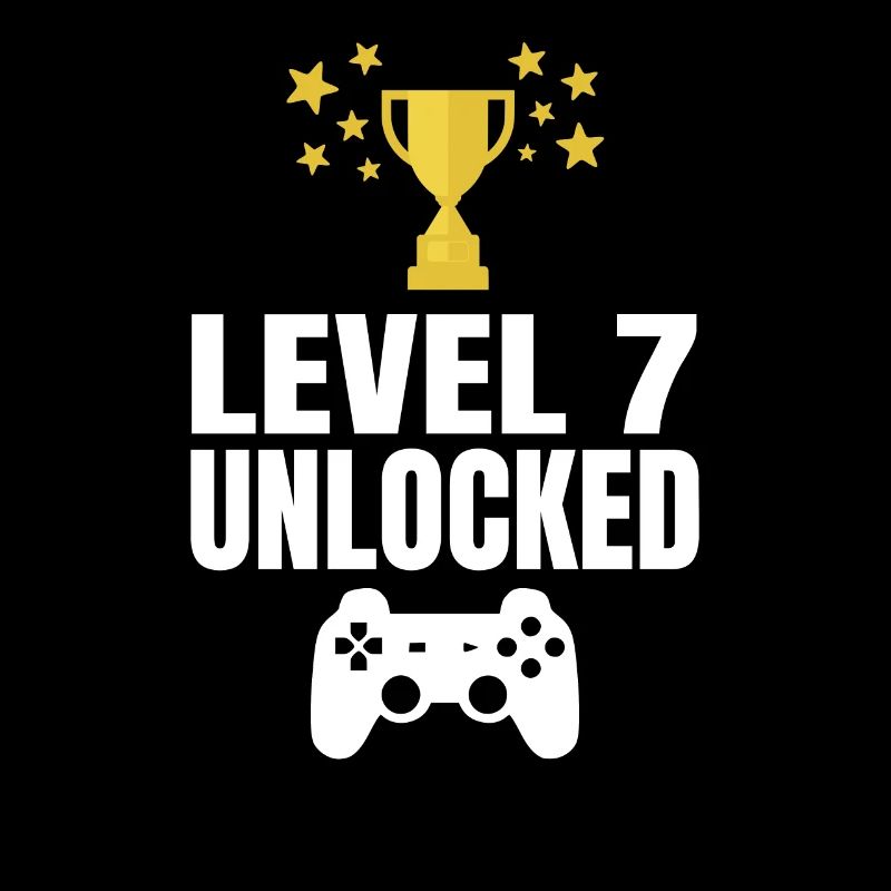 Level 7 Unlocked 7th Birthday Gambler Tshirt